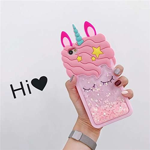 Leosimp Quicksand Unicorn Case for iPhone SE 5 5s 5C Pink Case,Cute 3D Cartoon Animal Glitter Bli...
