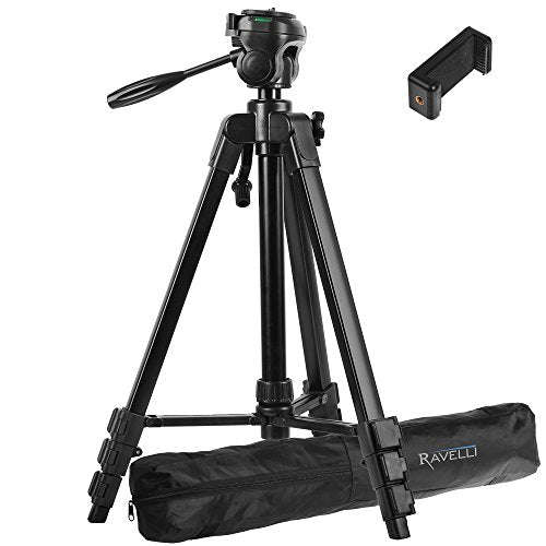 Ravelli APLT4 61" Light Weight Aluminum Tripod With Bag Includes Universal Smartphone Mount