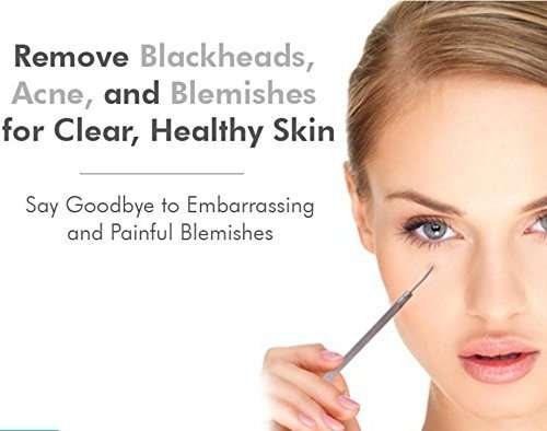 Pimple Popper Tool, Aooeou Stainless Steel Pimple Acne Blackhead Remover Curved Tweezer Treatment...