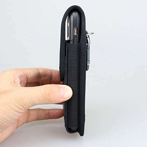 aubaddy Vertical Nylon Belt Pouch with ID Card Holder Cell Phone Holster Case w Belt Loop for iPh...
