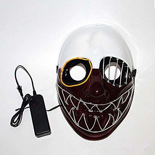 Latburg Scary Led Mask Purge Halloween Light Up Professional Rave Costumes Glow Stick Led Face Ch...