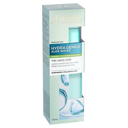 L'Oreal Paris Hydra Genius Hyaluronic Acid + Aloe Liquid Moisturiser for Normal to Combination Sk...
