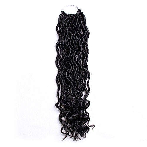 6 Packs Goddess Locs Crochet Hair Wavy Curly Faux Locs Crochet Braids Synthetic Hair Extensions...