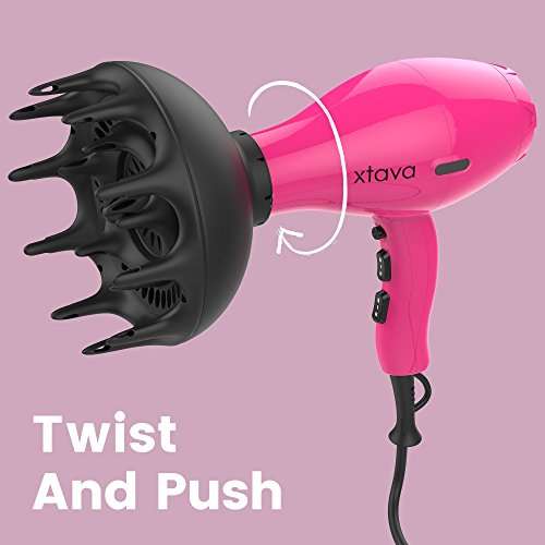 xtava Black Orchid Large Hair Diffuser For Curly and Natural Hair - Professional Blow Dryer Diffu...