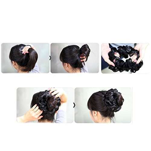 Focussexy Scrunchie Bun Up Do Hair piece Hair Ribbon Ponytail Extensions Wavy Curly or Messy 14...