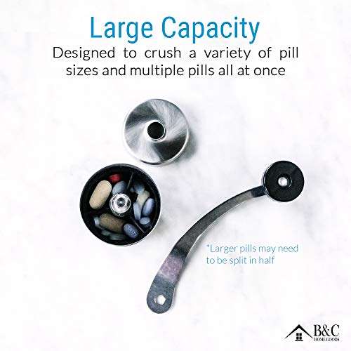 Pill Grinder - Stainless Steel Tablet & Vitamin Crusher - Grind & Pulverize Multiple Pills, Medic...