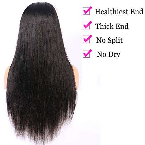 Straight 360 Lace Frontal Wig Brazilian Human Hair Wigs Preplucked And Bleached 360 Lace Wigs Wit...