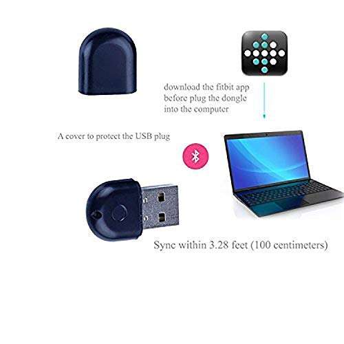 TenCloud Wireless Sync Dongle Receiver Compatible Fitbit Charge 3,Versa,Ionic,Alta,Alta HR,Ace,Fl...