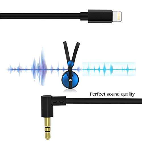 Dreamvasion Aux Cord for iPhone X 8, Spring Audio Adapter Cable with 3.5mm Headphone Jack 90 Degr...