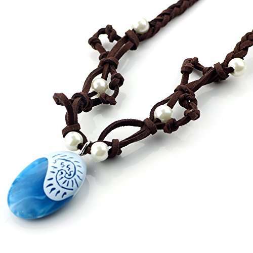 Evursua Princess Dress Up Moana Costume Accessories Set, Seashell Necklace Flower Hairpins and Mo...