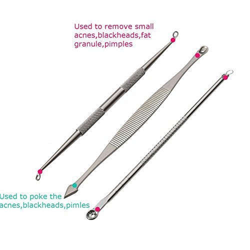 Pimple Popper Tool, Aooeou Stainless Steel Pimple Acne Blackhead Remover Curved Tweezer Treatment...