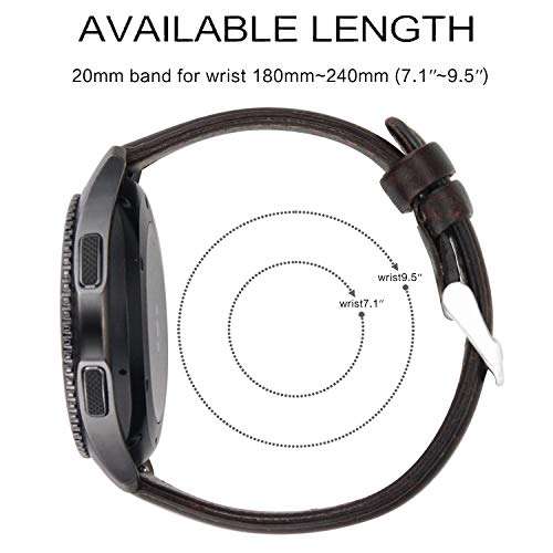 iBazal 22mm Watch Strap Leather Quick Release Watch Strap Compatible Gear S3 Frontier/Classic SM-...