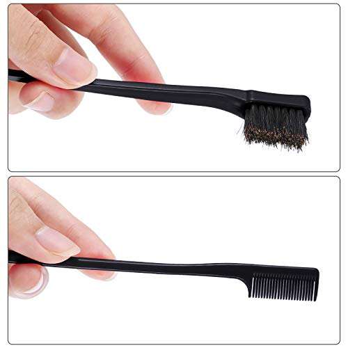 BBTO 10 Pieces Hair Edges Brushes 2 In 1 Edge Control Brushes Comb Double Sided Edge Brushes (Ros...