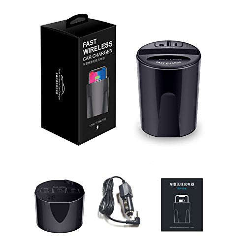 Car Wireless Charger Cup Holder qi Wireless car Charger Wireless Charger Phone Charger Fast Wirel...