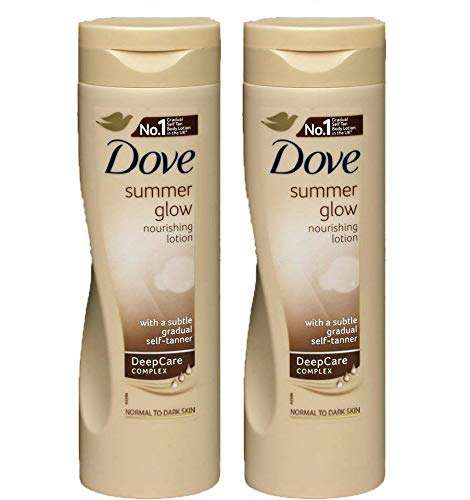 Dove Summer Glow Gradual Self Tan Body Lotion Medium To Dark 2 X 250 Ml = 500Ml