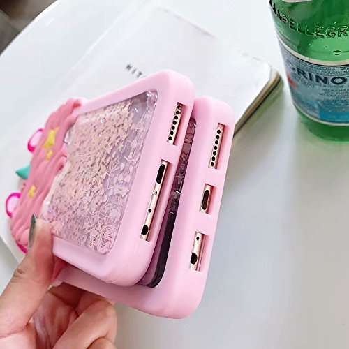Leosimp Quicksand Unicorn Case for iPhone SE 5 5s 5C Pink Case,Cute 3D Cartoon Animal Glitter Bli...
