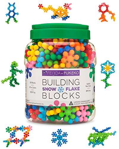 Snowflake Building Blocks Kids STEM Educational Toys - 250 Piece Mega Set of Plastic Interlocking...