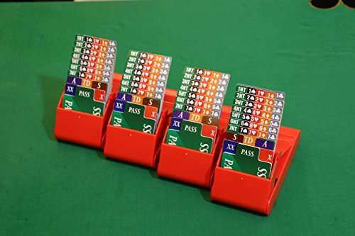 Bridge Bidding Boxes - Set of 4 High Famous LION Quality Plastic Cards Durable Carrying Case Wash...