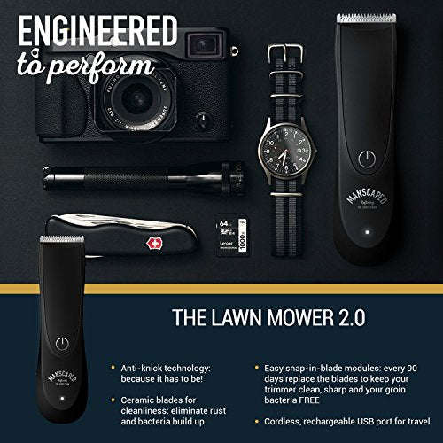 Best Electric Manscaping Groin Hair Trimmer, Lawn Mower 2.0 by Manscaped, Replaceable Ceramic...