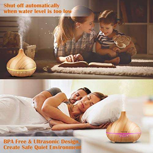 VicTsing 300ml Cool Mist Humidifier Ultrasonic Aroma Essential Oil Diffuser for Office Home...
