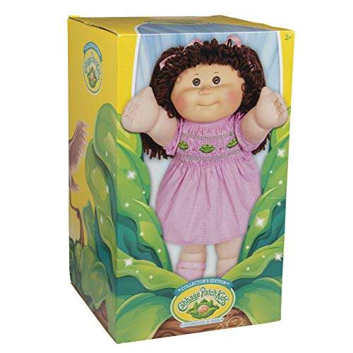 Cabbage Patch Kids Vintage Retro Style Yarn Hair Doll - Original Brunette Hair/Brown Eyes, 16" - ...