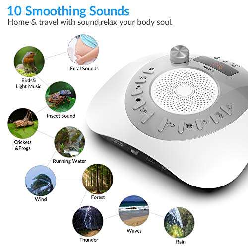 White Noise Machine, LATOW Womb Sound White Noise Machine for Baby Sleeping, Portable Sleep...