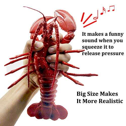 THREE BEARS Lifelike Lobster Toy, Plastic Lobster Model Bath Time Fun Toys,Rising Squeeze Stress ...