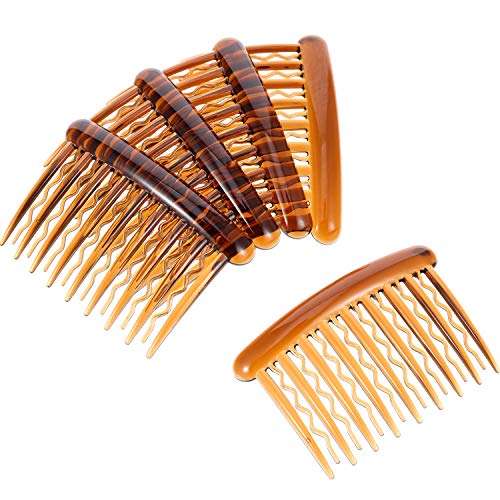 Gejoy 12 Pieces Plastic Teeth Hair Combs Tortoise Side Comb Hair Accessories for Fine Hair, Black...