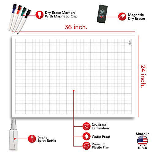 Battle Grid Game Mat - ULTRA DURABLE POLYMER MATERIAL - Role Playing DnD Map - Reusable Table Top...