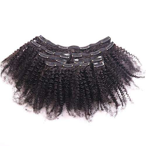 Afro Kinky Curly Clip ins Human Hair Extensions Full Afro Curly Clip in Human Hair Brazilian Virg...