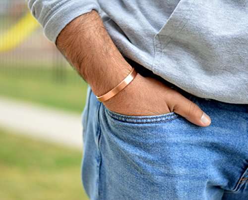 2 Handmade Copper Bracelets for men and women-Arthritis Therapy Magnetic Bracelets with 6 Powerfu...