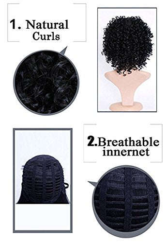 Curly Hair Wigs,Natural Hair Wigs For Black Women Short Full Wigs Female African Wigs Human Hair ...
