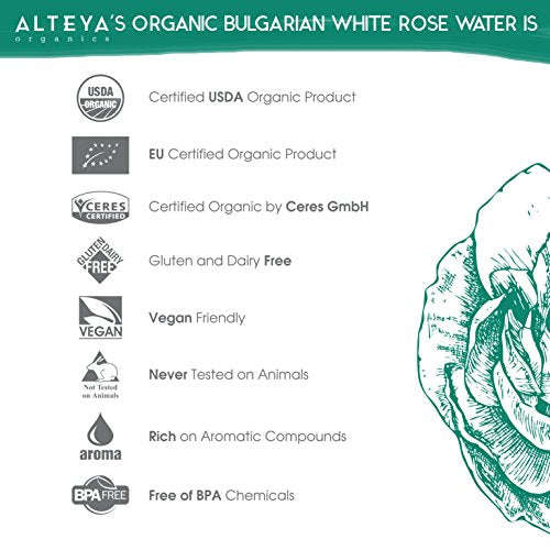 Alteya Organic White Rose Water Spray 100ml - 100% USDA Certified Organic Authentic Pure Natural ...