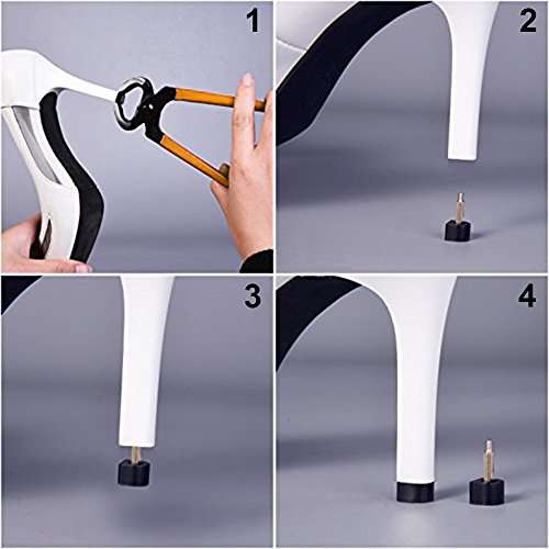Kbnian 60pcs High Heel Tips Black High Heel Shoe Repair Tips Taps Dowel Lifts Replacement, 5 Diff...