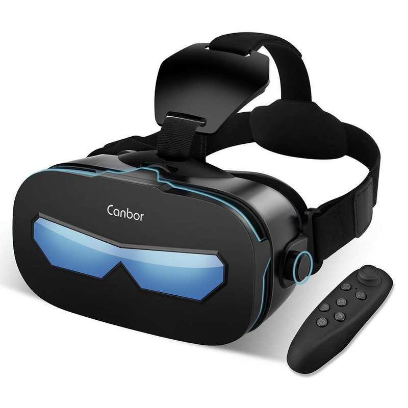 Canbor VR Headset with Remote Controller, Virtual Reality Headset 3D VR Goggles Glasses for 3D Mo...