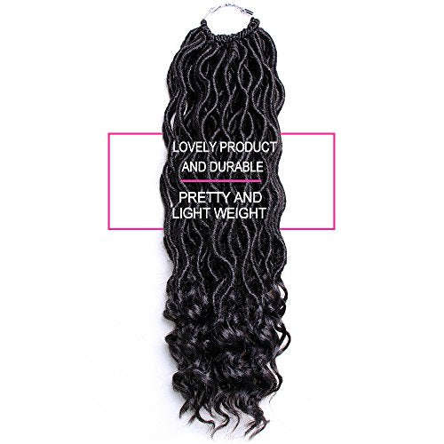 6 Packs Goddess Locs Crochet Hair Wavy Curly Faux Locs Crochet Braids Synthetic Hair Extensions...