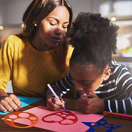 Karty Shape Stencil Set for Kids (10-Piece Set) | Colorful Drawing Template Kit | Fun Arts and Cr...