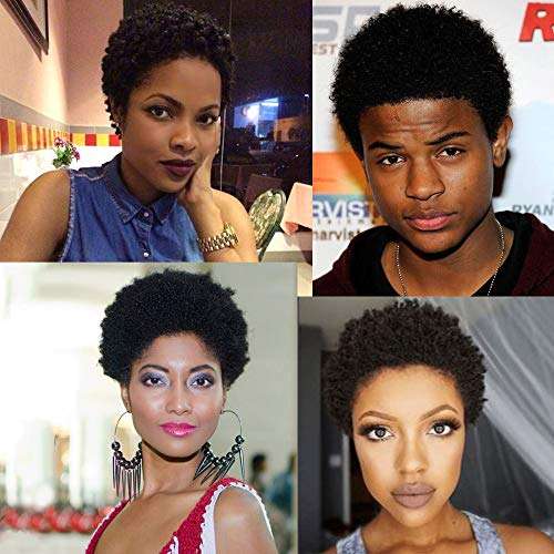 AISI HAIR Brazilian Virgin Afro Wig Short Kinky Curly Afro Wigs for Black Women 100% Human Hair...