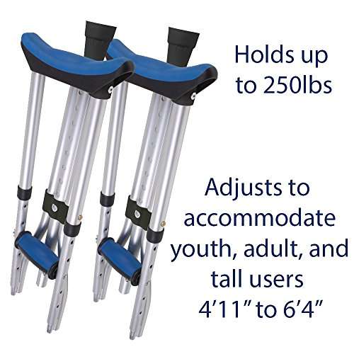 Carex Folding Crutches - Folding Aluminum Underarm Crutches - Lightweight, Great for Travel or Wo...