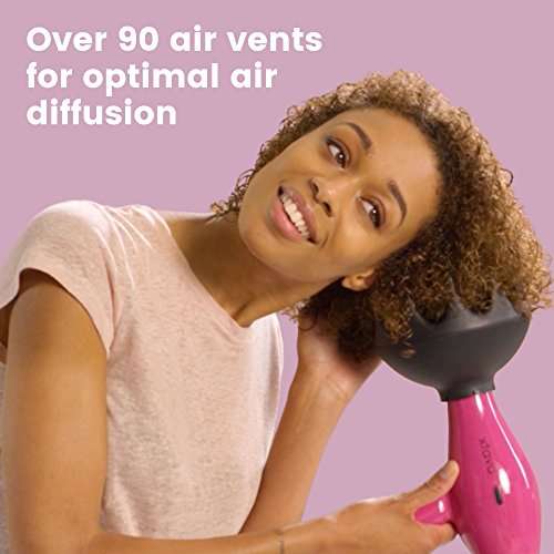 xtava Black Orchid Large Hair Diffuser For Curly and Natural Hair - Professional Blow Dryer Diffu...