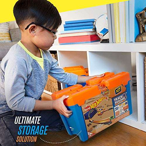 Hot Wheels DWW95 Track Builder Stunt Box, Connectable Tracks and Mini Toy Car with Track Set