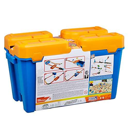 Hot Wheels DWW95 Track Builder Stunt Box, Connectable Tracks and Mini Toy Car with Track Set