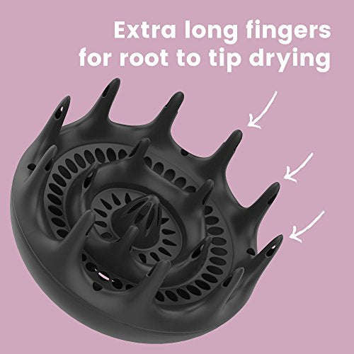 xtava Black Orchid Large Hair Diffuser For Curly and Natural Hair - Professional Blow Dryer Diffu...