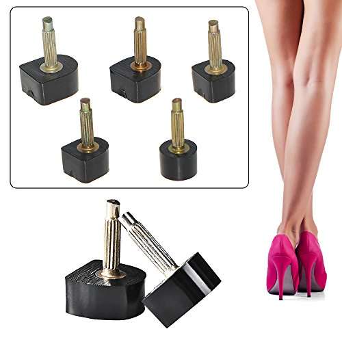 Kbnian 60pcs High Heel Tips Black High Heel Shoe Repair Tips Taps Dowel Lifts Replacement, 5 Diff...