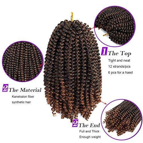 3 Pack Spring Twist Hair Braiding Xpression Bomb Ombre Colors Braiding Crochet Synthetic Fluffy H...