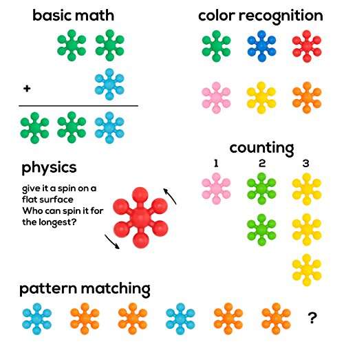 Snowflake Building Blocks Kids STEM Educational Toys - 250 Piece Mega Set of Plastic Interlocking...