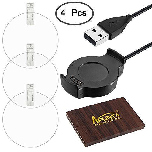 AFUNTA Charger & 3 Pcs Screen Protectors for Huawei Smart Watch 2, Replacement Charger Cable Crad...