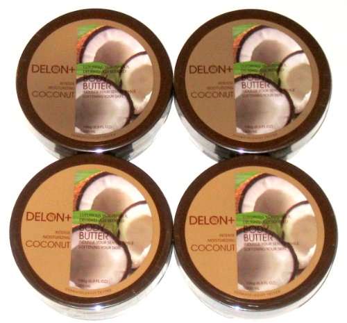 DELON Intense Moisturizing Coconut Body Butter 6.9 Oz (4-pack)