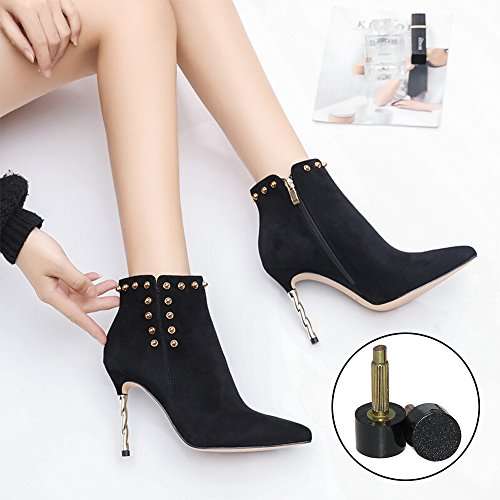 Kbnian 60pcs High Heel Tips Black High Heel Shoe Repair Tips Taps Dowel Lifts Replacement, 5 Diff...