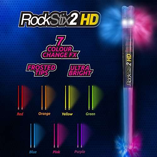 ROCKSTIX: Light up Color Changing Drumsticks, Ultra-Bright LEDS, 7 Spectacular Color Effects, Tur...